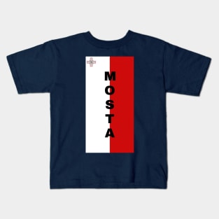 Mosta City in Malta Flag Vertical Kids T-Shirt